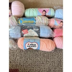 Lot of 11 Vintage Skeins Baby Yard Red Heart Wintuk Bernat